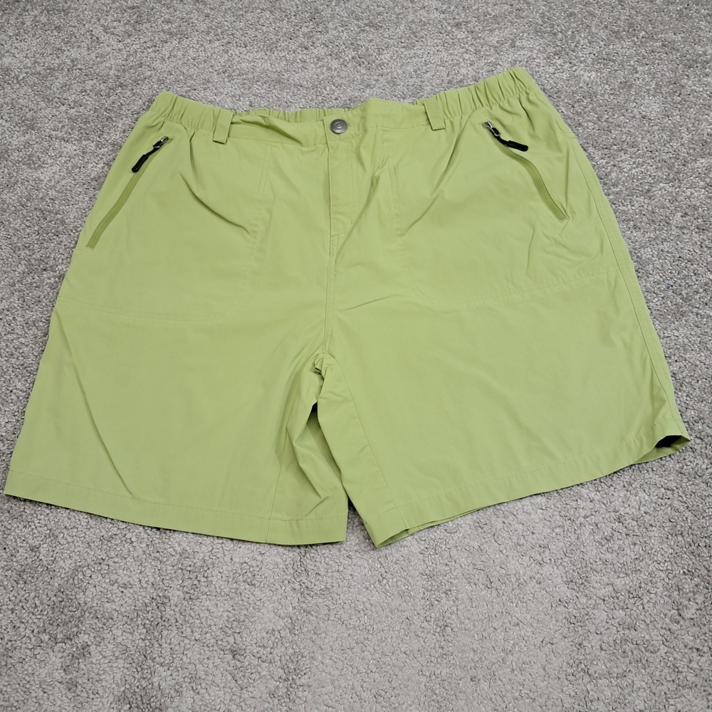 Pudolla Mens XXL Green Hiking Shorts Nylon Spandex Zip Pockets Quick Dry Active